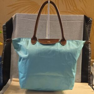 Longchamp Nylon Bag In Aqua Green